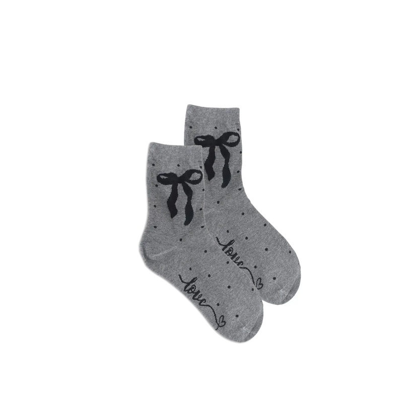 Limlim – Polka Bow Socks|GREY|WHITE