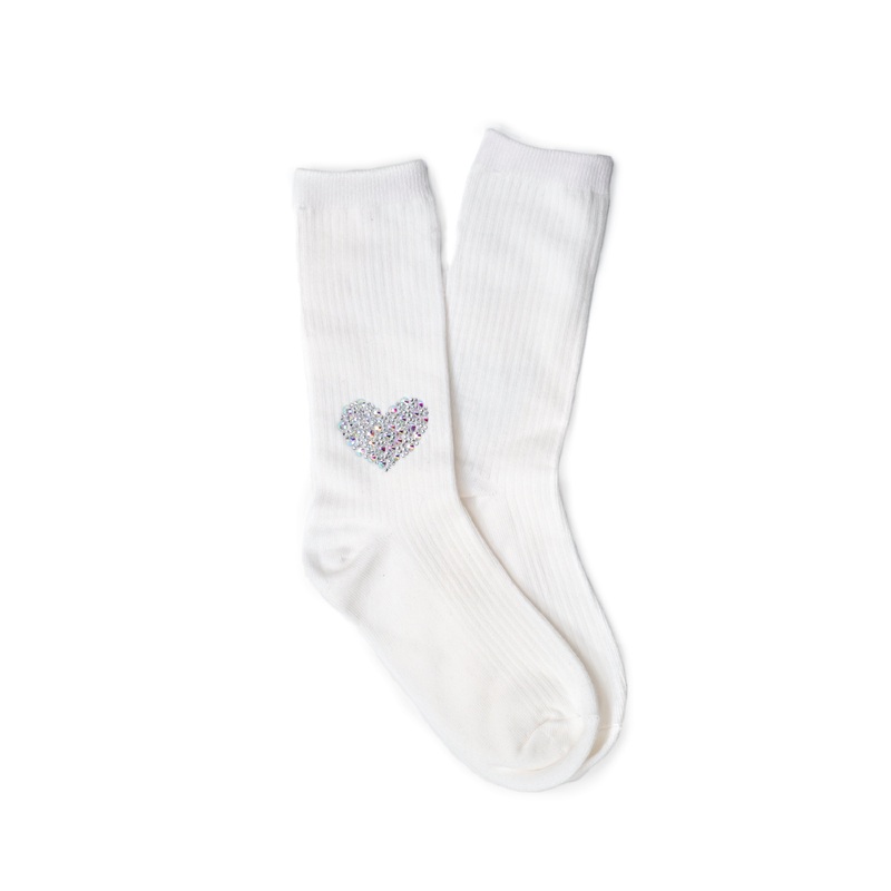 Limlim – Ribbed Crystal Heart Socks