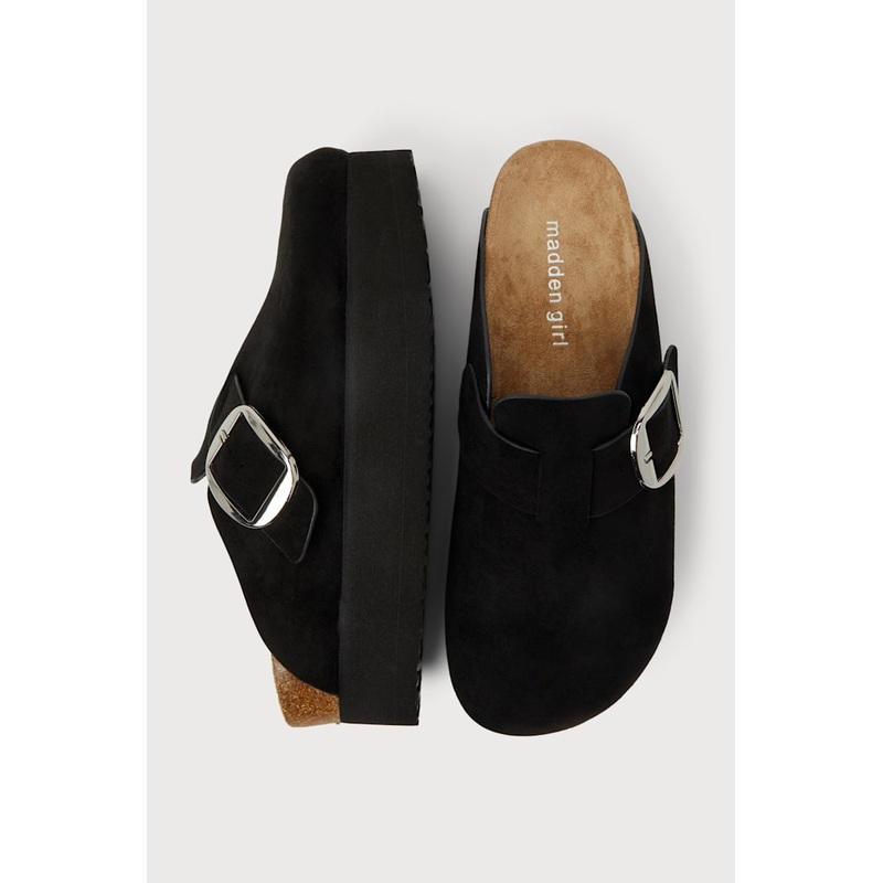 Madden Girl Women’s Black Suede Cutie piie Slippers | Madden Girl In Lebanon