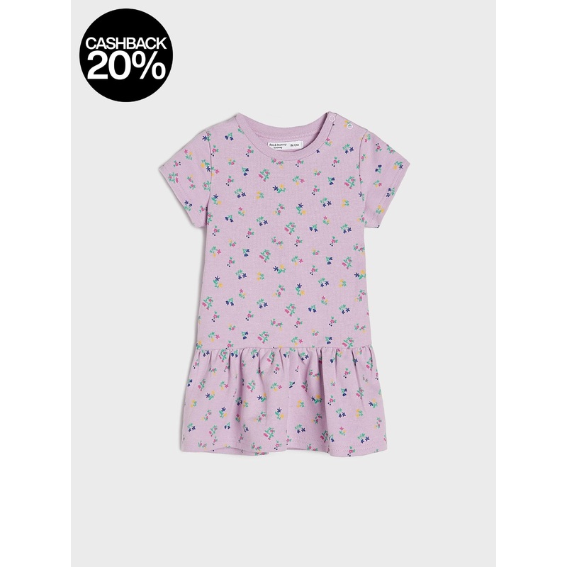 Sinsay Baby Girl’s Light Purple Short Sleeve Floral Printed Dress | Sinsay In Lebanon
