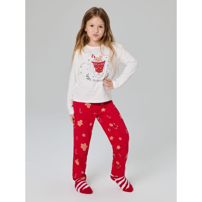 Sinsay Wonderful Time Girls White & Red Pajama Set | Sinsay In Lebanon