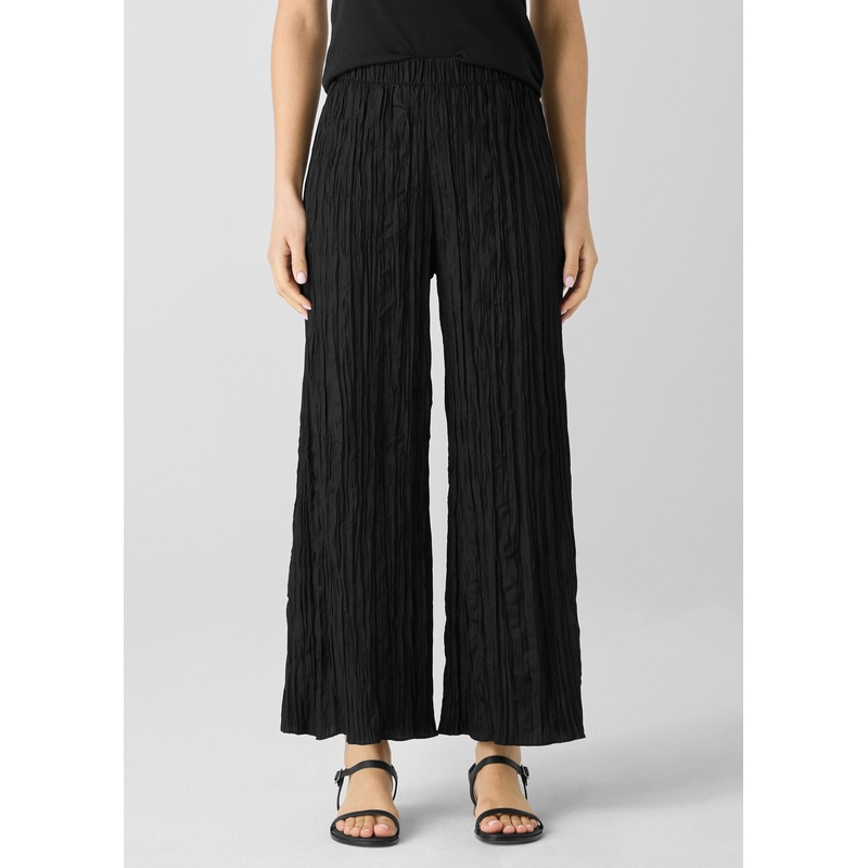 Eileen Fisher – Crushed Silk Wide-Leg Pant