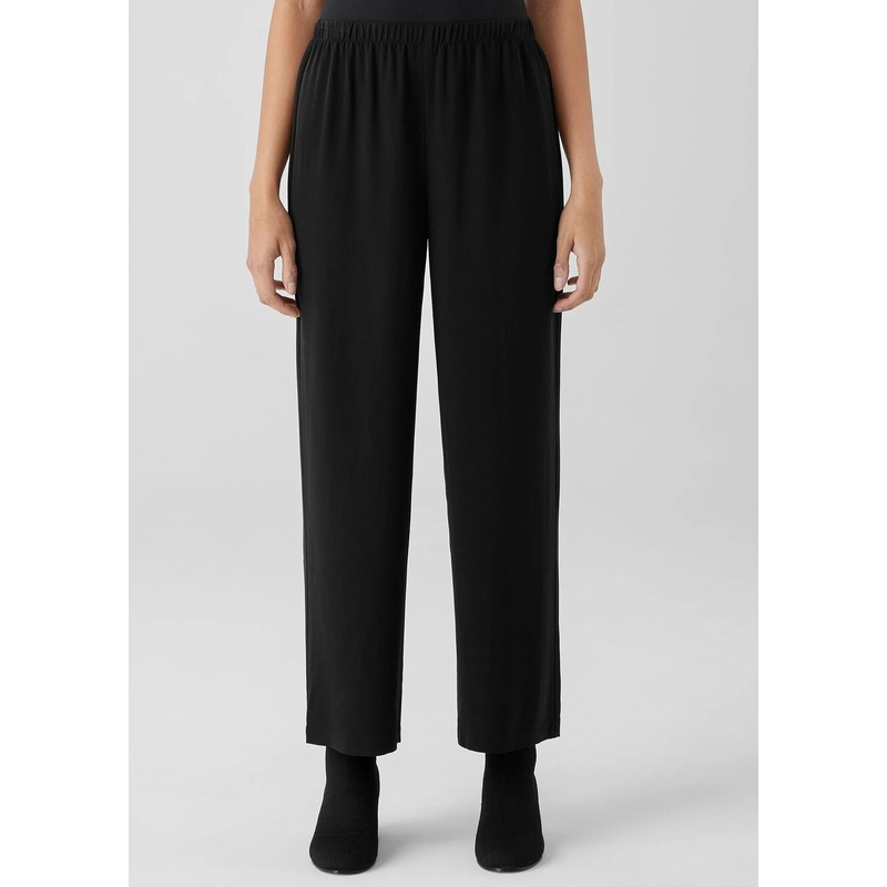 Eileen Fisher – Silk Georgette Crepe Straight Leg Pant
