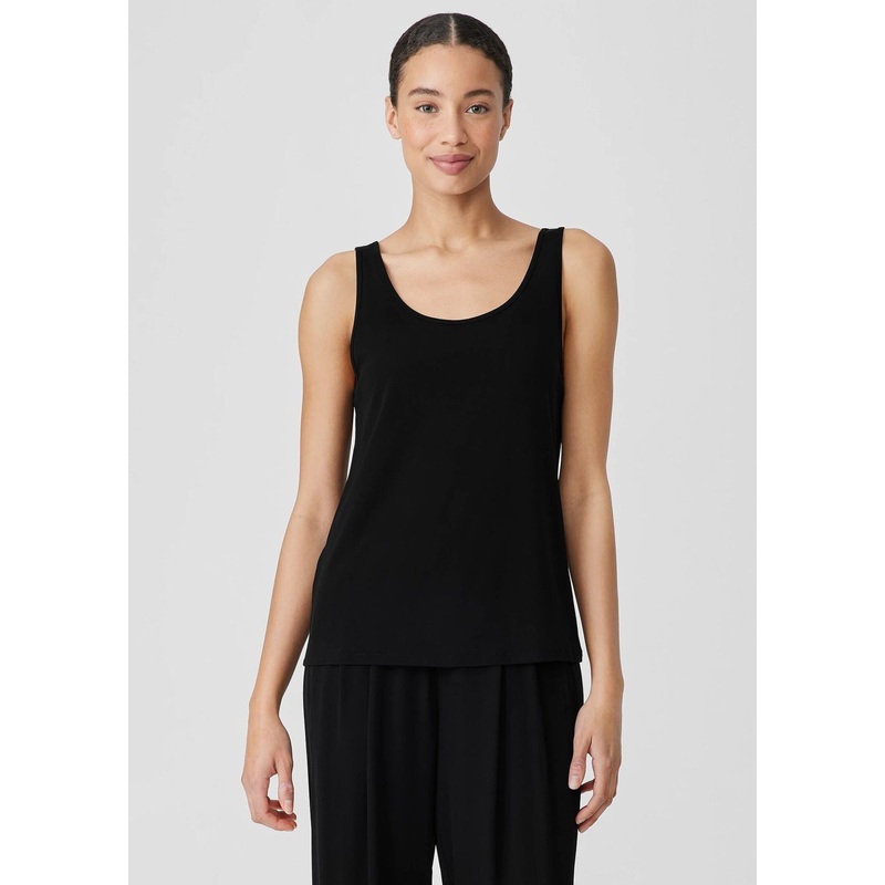 Eileen Fisher – Stretch Silk Jersey Scoop Neck Tank