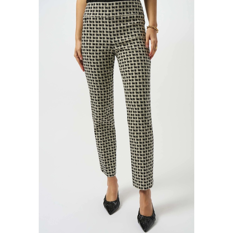 Joseph Ribkoff – Jacquard Geometric Print Straight Pull-On Pants
