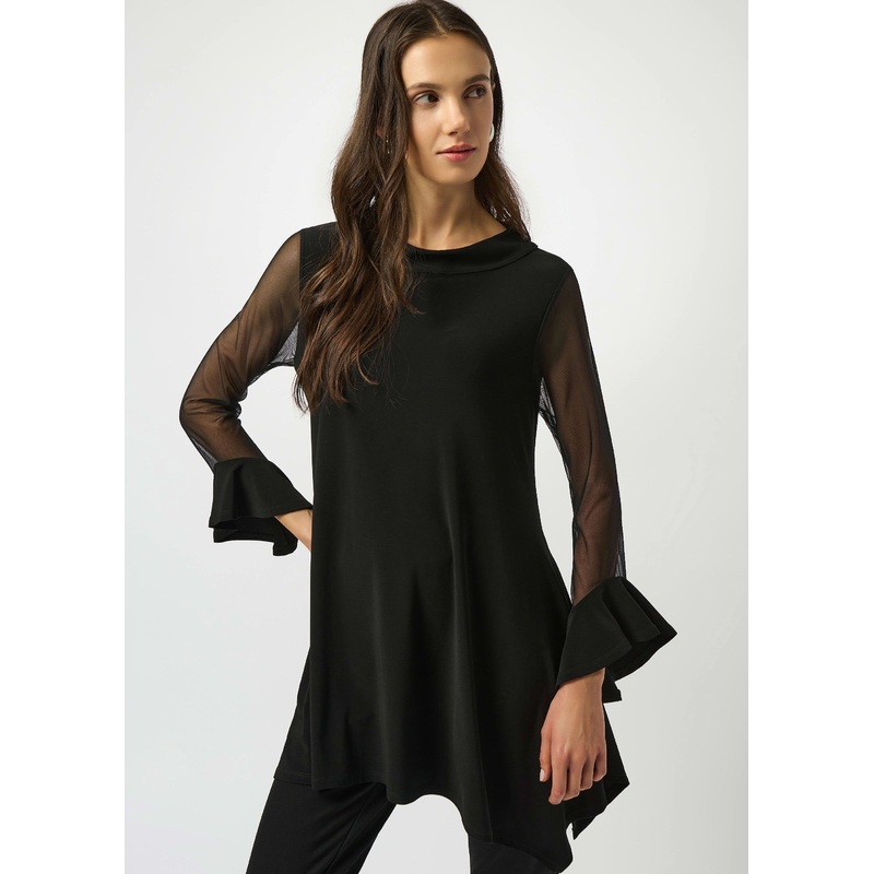 Joseph Ribkoff – Silky Knit and Mesh Handkerchief Tunic