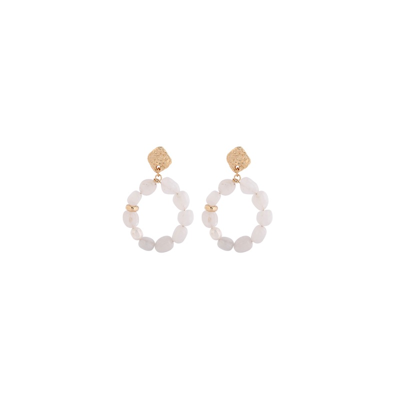 Merx – Agate Beaded Hoop Earrings