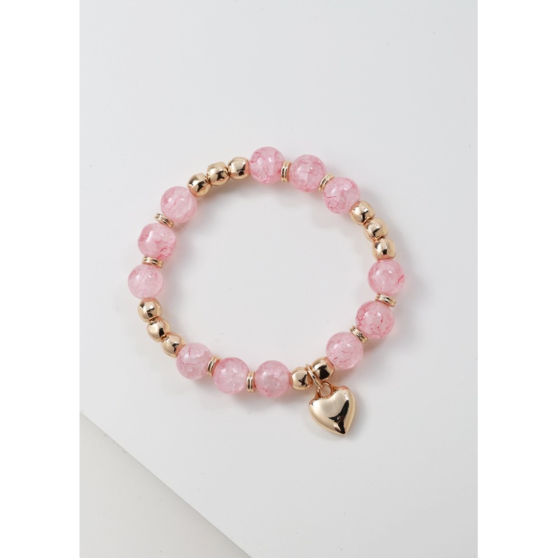Merx – Beaded Heart Charm Bracelet