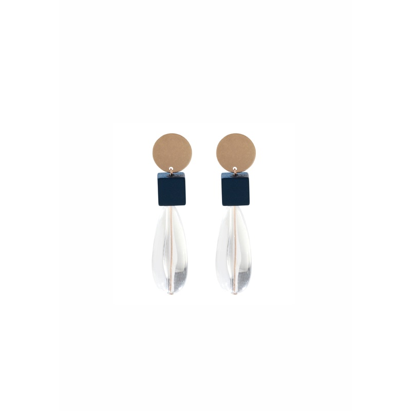 Merx – Cube and Clear Drop Earrings