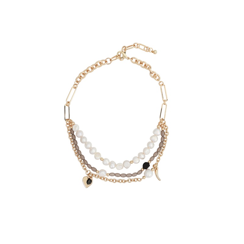 Merx – Pearl Layered Charm Necklace