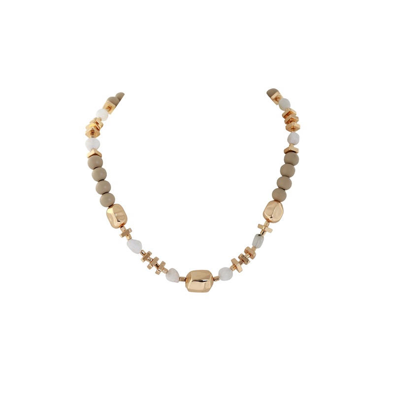 Merx – Wooden and Gold Beaded Necklace