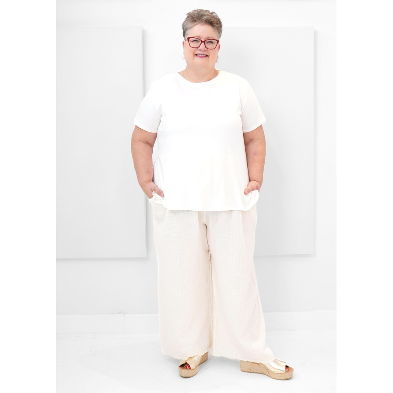 Pokoloko – Crinkle Drawstring Palazzo Pant – PLUS
