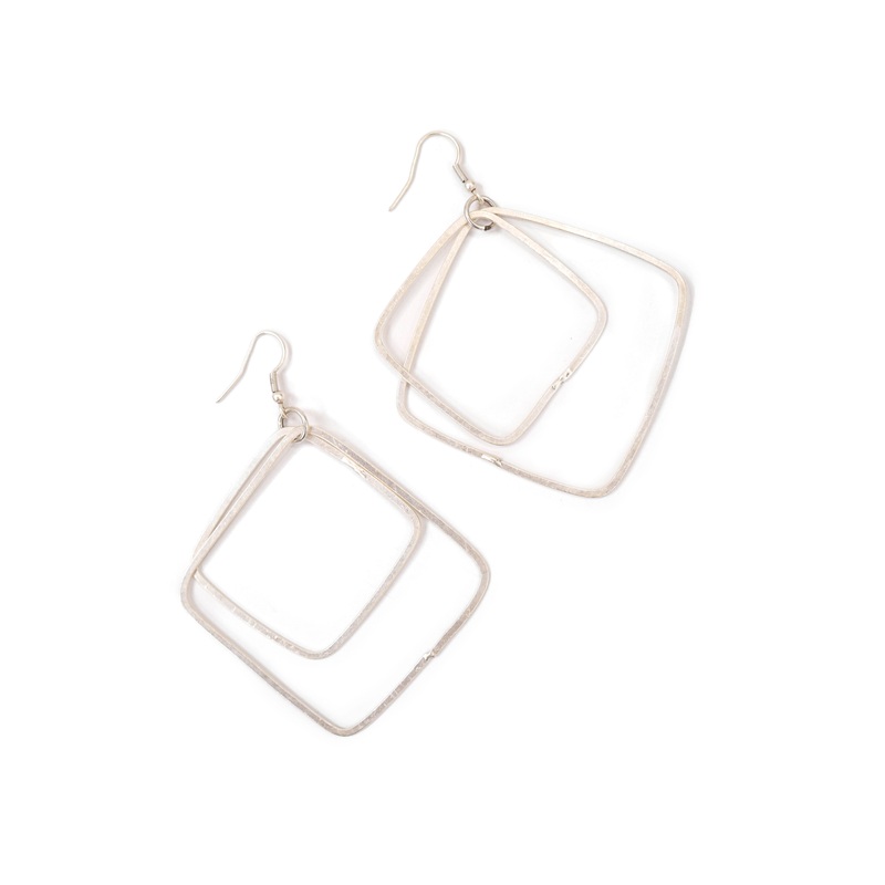 Seraglio – Modern Double Square Drop Earrings