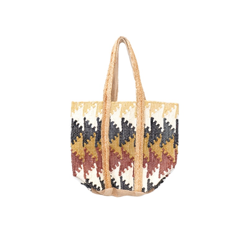 Venus – Burgundy Mix Jute Tote Bag