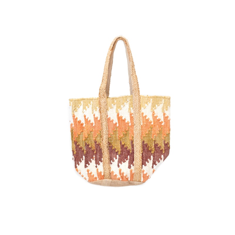 Venus – Orange Mix Jute Tote Bag