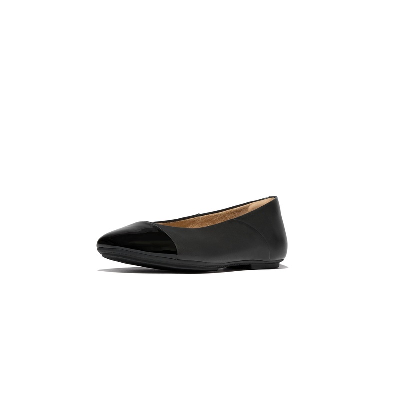 FitFlop – Danser Cap-toe Leather Ballet Flats
