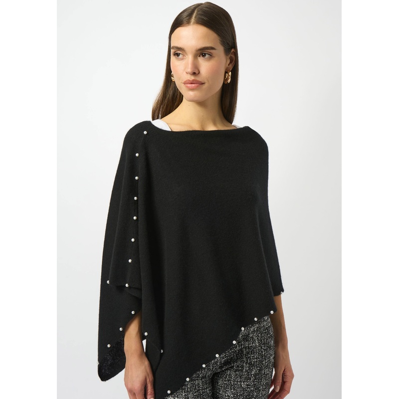 Joseph Ribkoff – Cashmere Poncho with Pearl Detailing