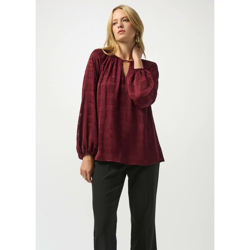 Joseph Ribkoff – Satin Burnout Boxy Top