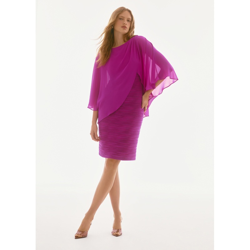Joseph Ribkoff – Signature Cascade & Chiffon Sheath Dress – SALE