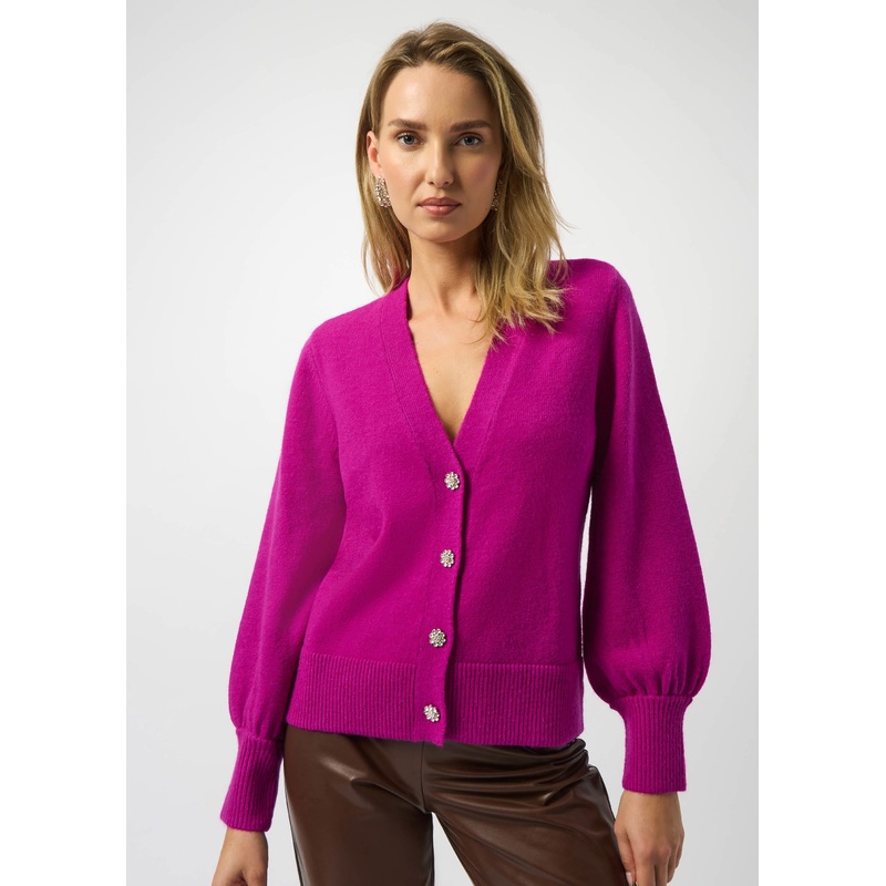 Joseph Ribkoff – Sweater Knit Cardigan with Puff Sleeves