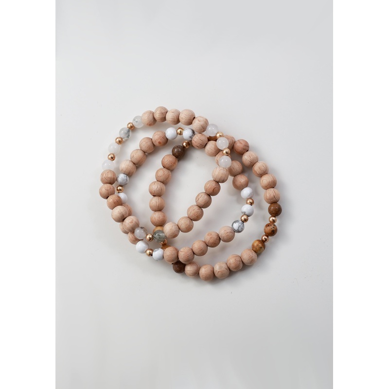 Merx – Wooden Bead Bracelet Trio