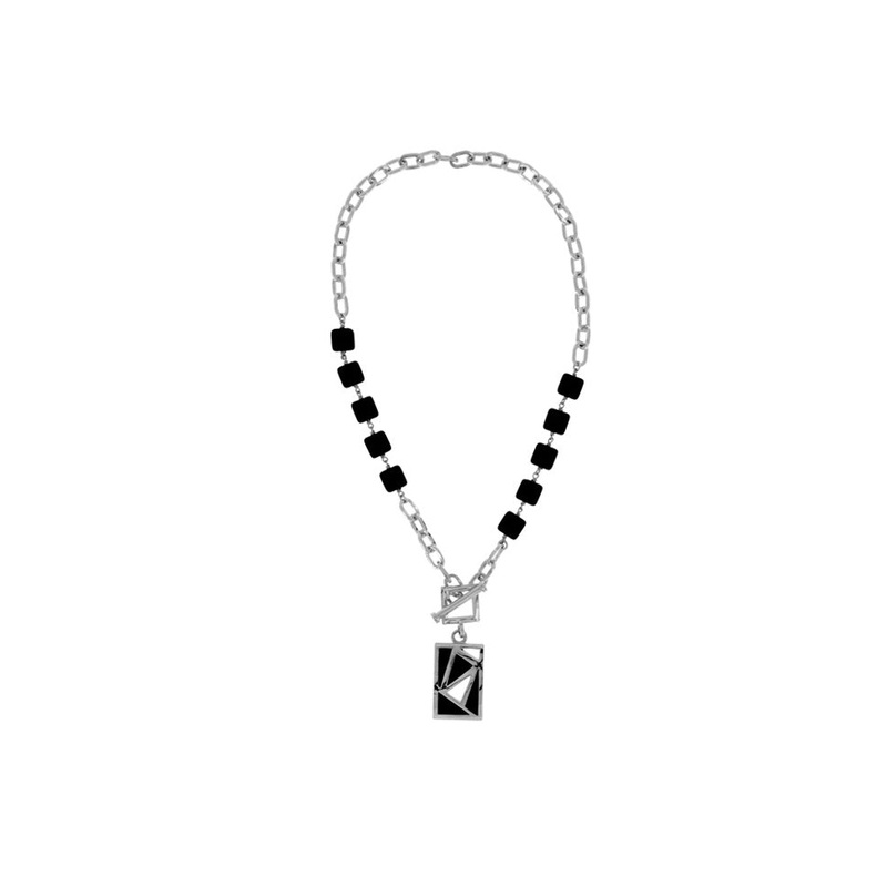 Myka –  Rectangle Cutout Drop Necklace