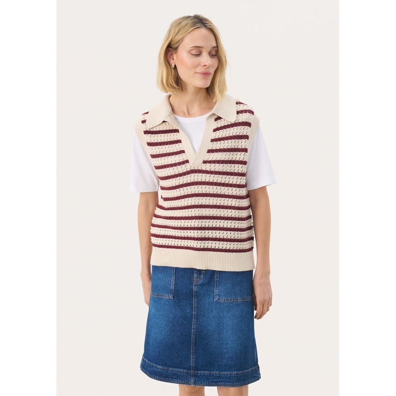 Part Two – Raja Vest|TAWNY PORT STRIPE|BLACK STRIPE|XS|S|M|L|XL|XXL