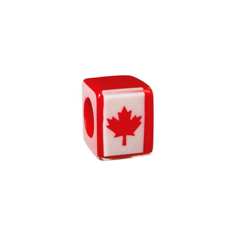 Zsiska – Maple Leaf Cube Bead Red
