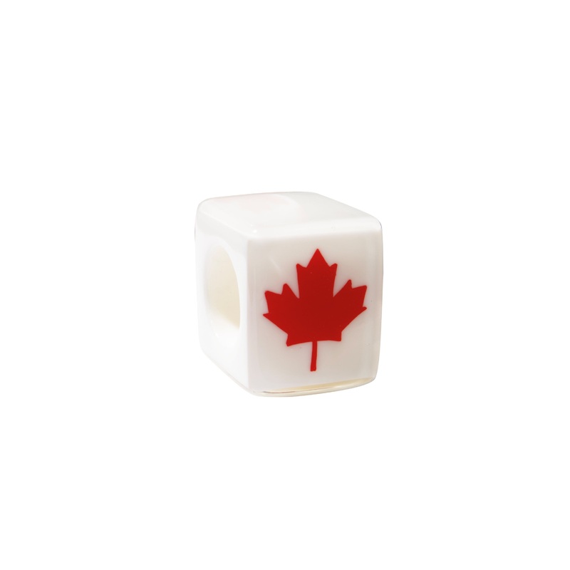 Zsiska – Maple Leaf Cube Bead White