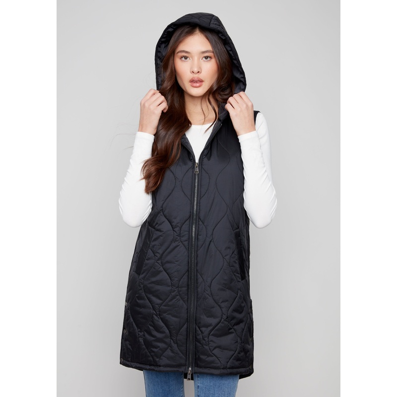 Charlie B – Pearlized Hooded Long Vest