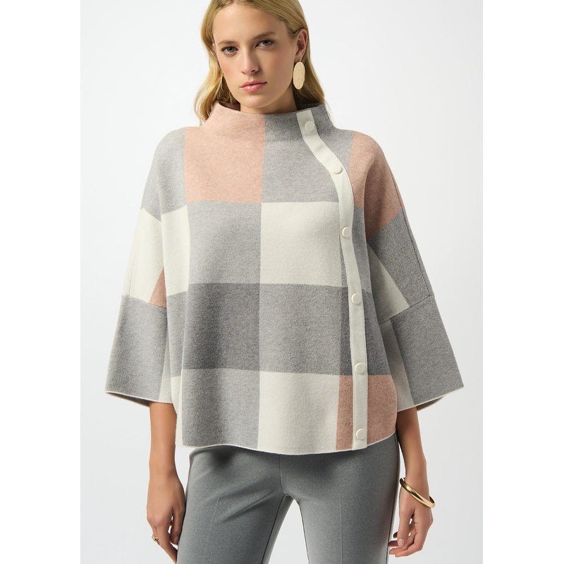 Joseph Ribkoff – Plaid Jacquard Sweater Knit Top