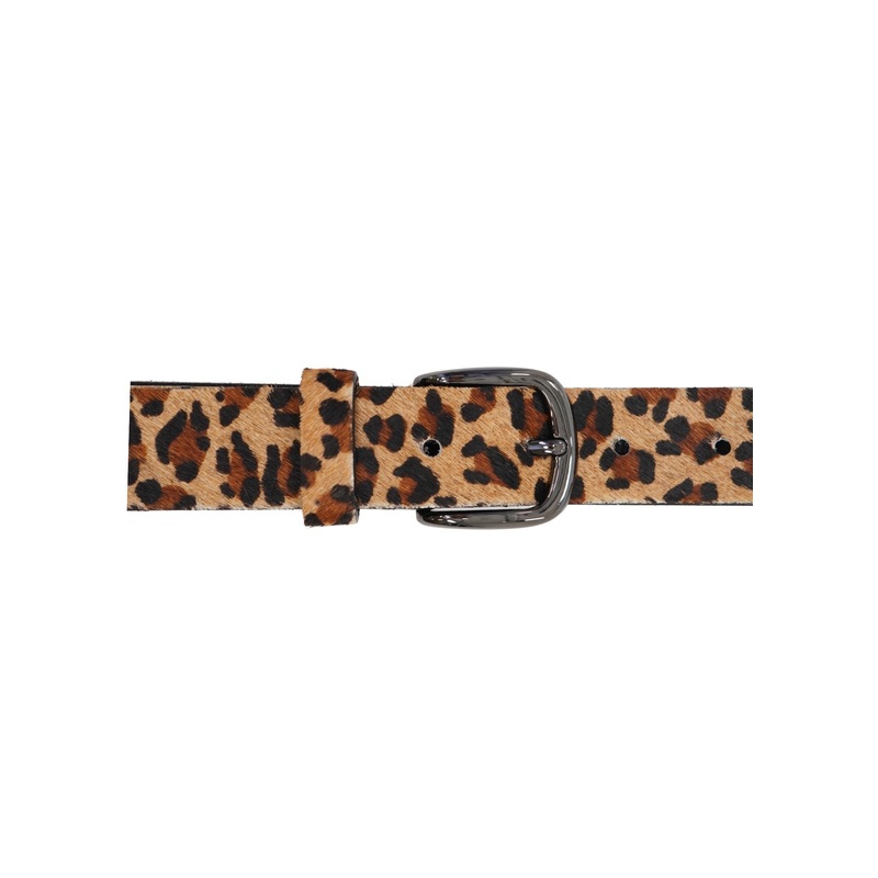 Landes – Leopard Leather Belt Square Buckle