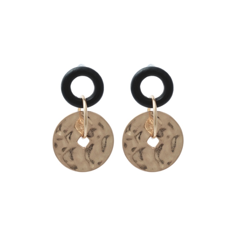 Merx – Hammered & Open Circle Drop Earrings