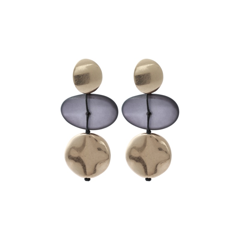 Merx – Midnight Metallic Pebble Earrings