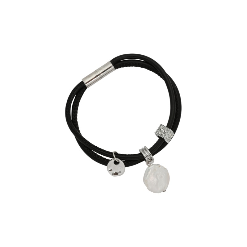 Merx – Pearl & Crystal Charm Layered Bracelet