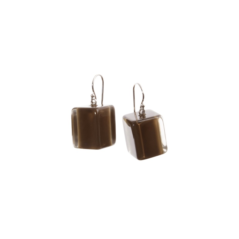 Zsiska – Long Cube Earring|BROWN|CHERRY|TEAL