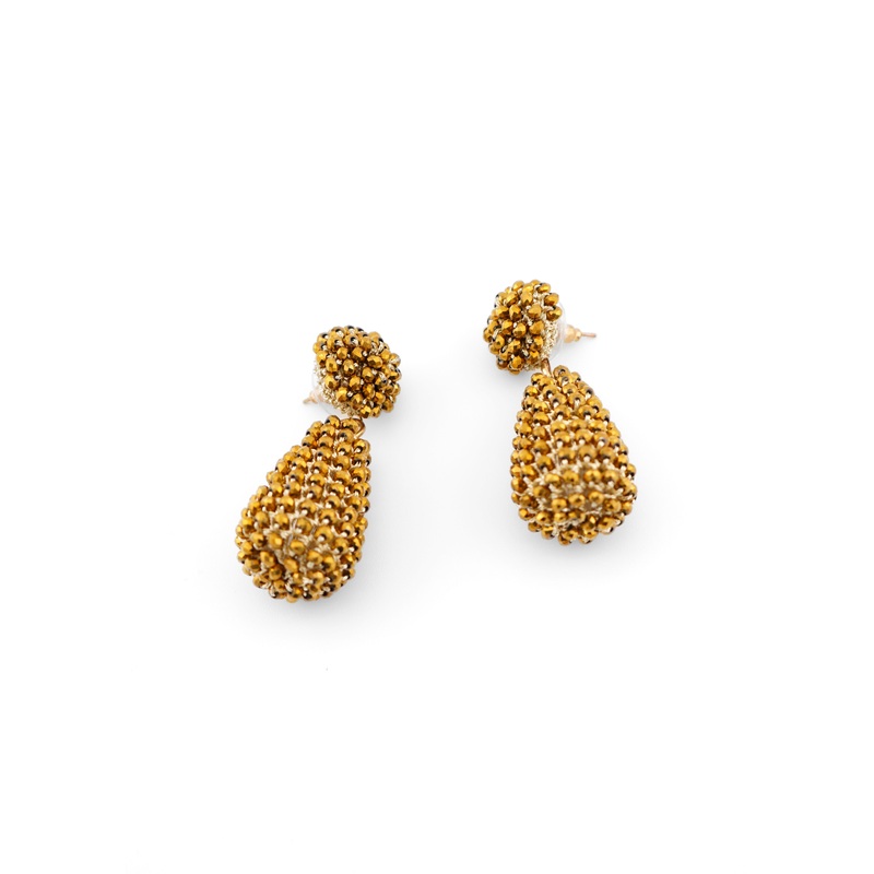 CCB – Gold Beaded Drop Earrings