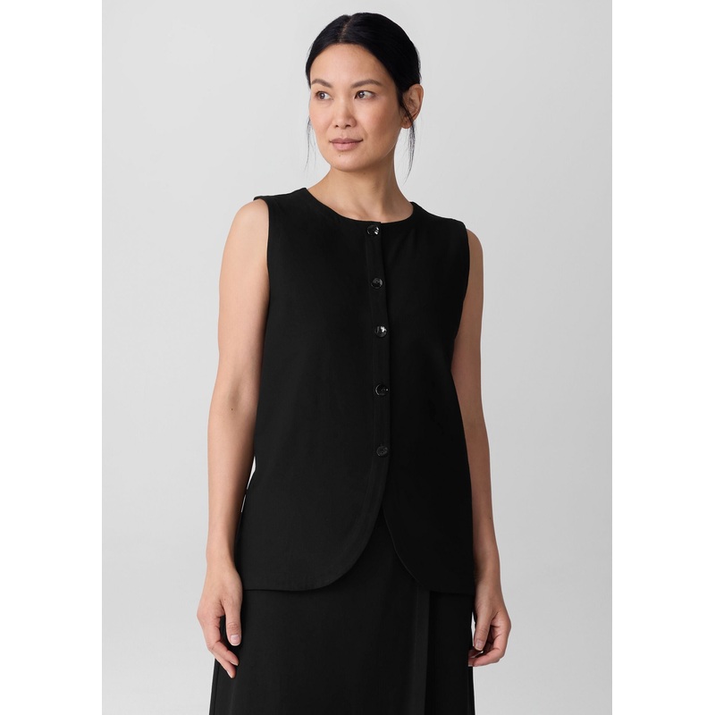 Eileen Fisher – Washable Stretch Crepe Long Vest