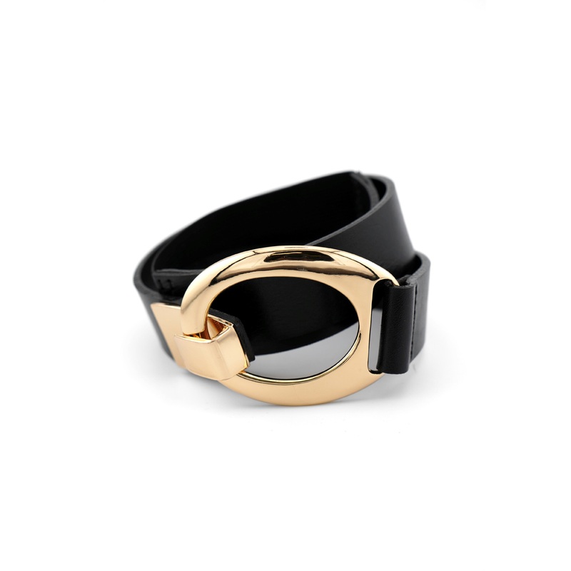 Landes – Oval Buckle Leather Clasp Belt