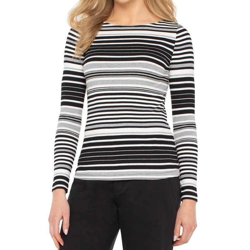 Liverpool – Long Sleeve Boat Knit Striped Top