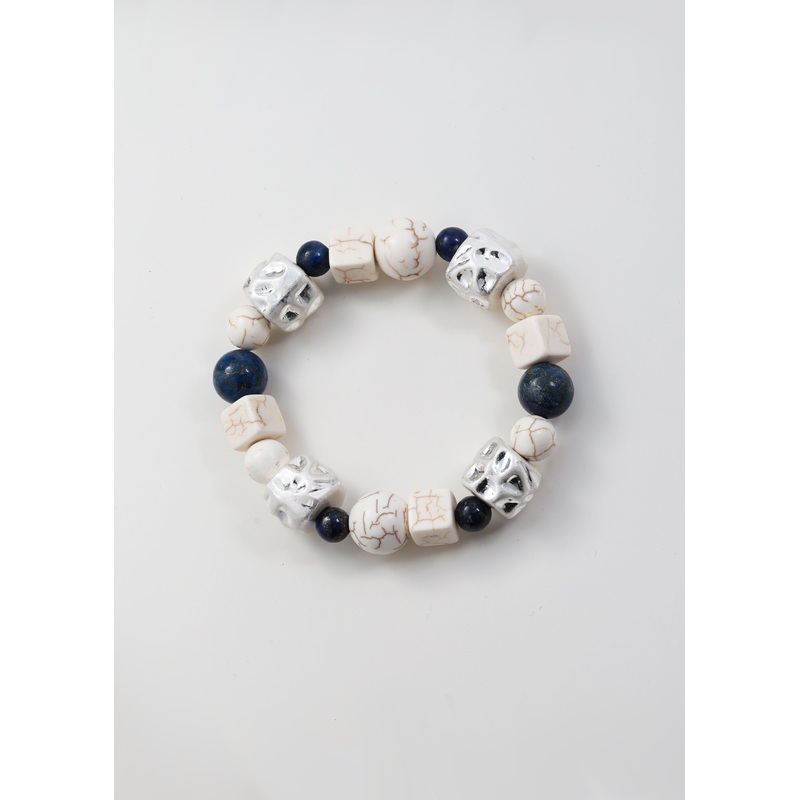 Merx – Hammered Bead and Stone Bracelet