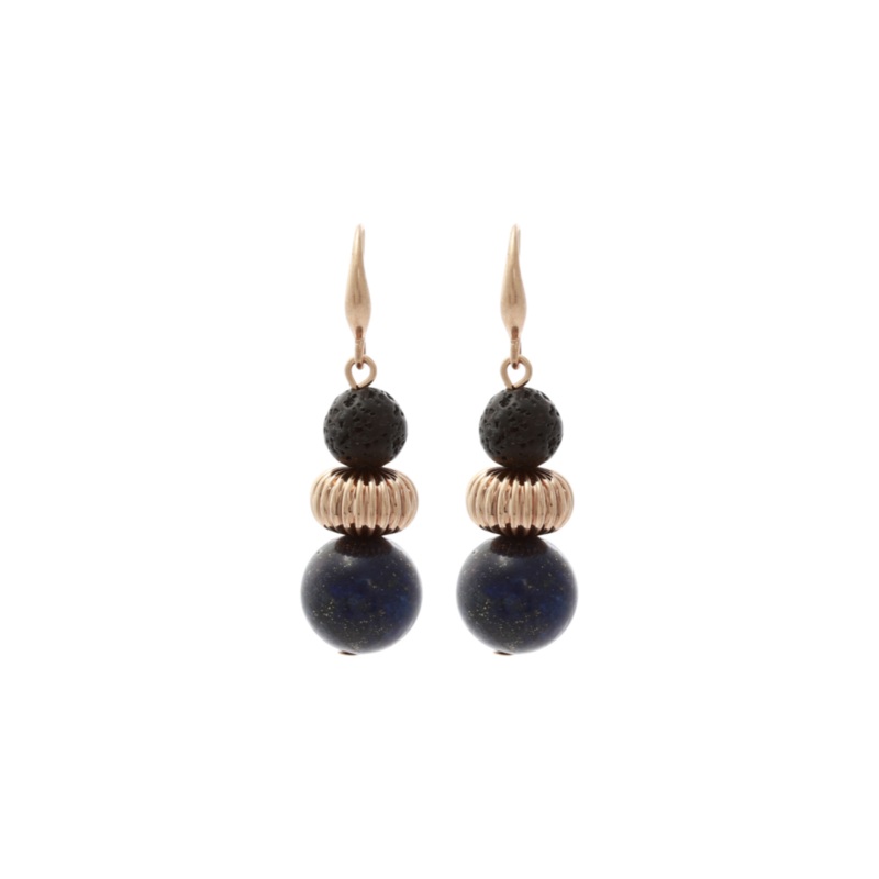 Merx – Midnight Navy Mix Bead Drop Earrings