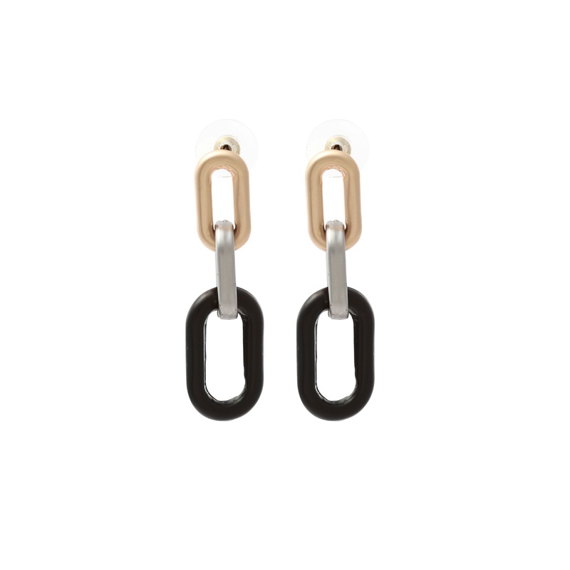 Merx – Tri-tone Link Dangle Earrings