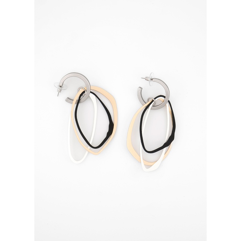 Merx – Tri-tone Orbit Hoop Earrings