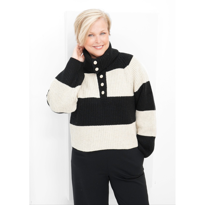 Part Two – Simra Wool Sweater|FRENCH OAK /BLACK|XS|S|M|L|XL