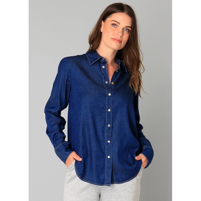 Yest – Beatrice Denim Blouse|DARK BLUE DENIM|38|40|42|44|46|48