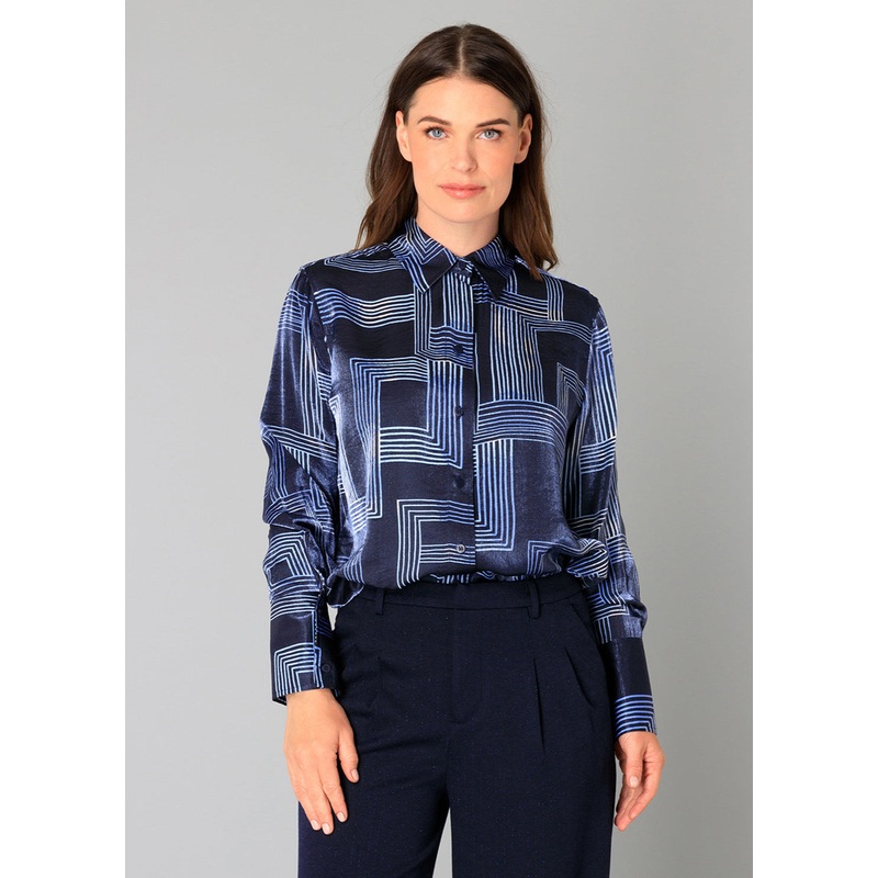 Yest – Bibiana Blouse|DARK NAVY/FRENCH BLUE|38|40|42|44|46|48