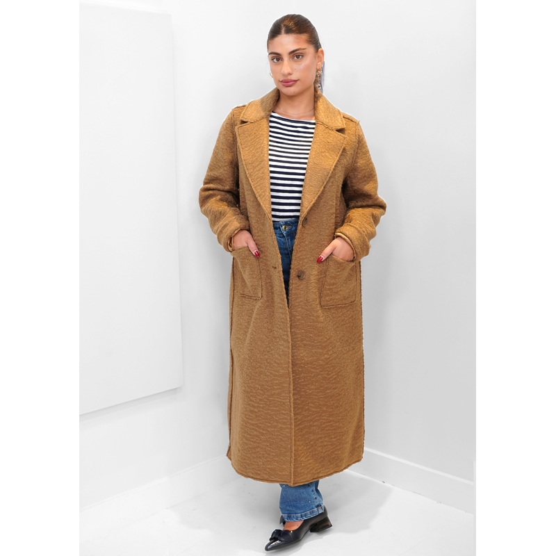 Yest – Zorina Long Coat|DARK BROWN/MELANGE|38|40|42|44|46|48