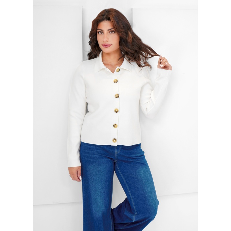 Carre Noir – Button-Up Knit Cardigan