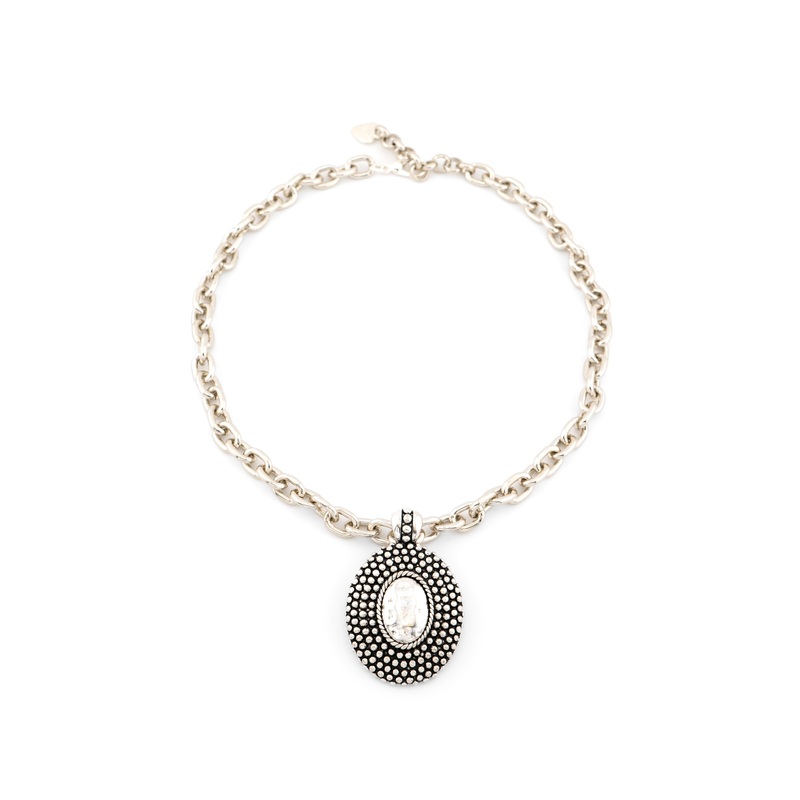 CCB – Textured Oval Statement Necklace
